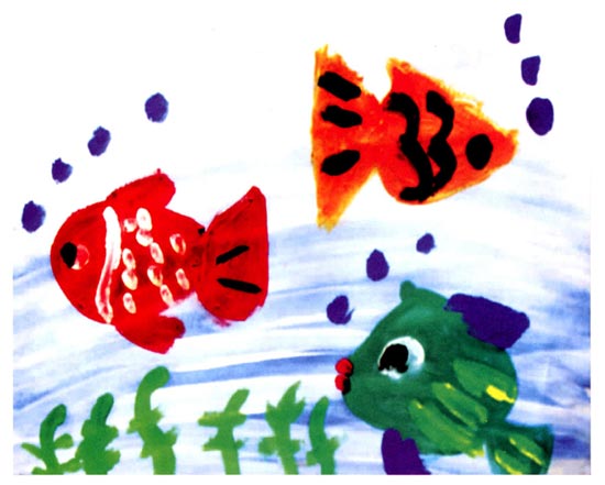 幼儿园中班美术活动设计：自由自在的鱼