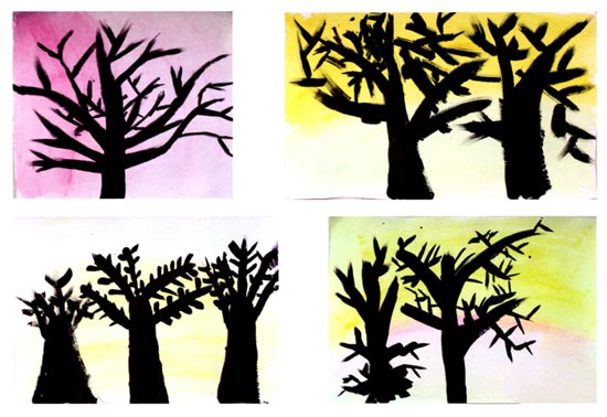 幼儿园中班美术教案设计：冬天里的树