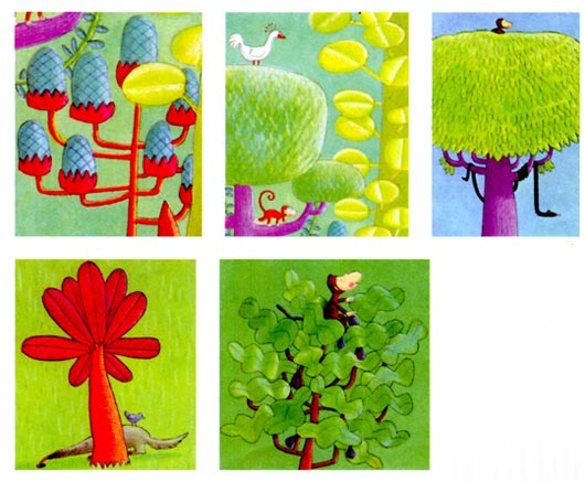 幼儿园中班美术教案设计：童话树林